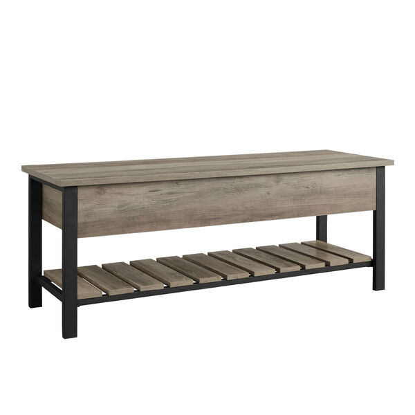 Park City Wood and Metal Bench - Grey Wash