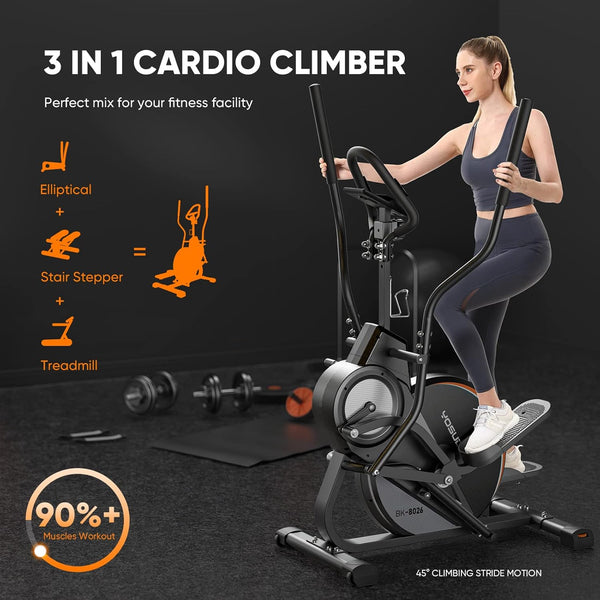 YOSUDA Pro Cardio Climber Stepping , 3-in-1 Elliptical Machine