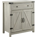 Barn Door Accent Cabinet - Stone Grey