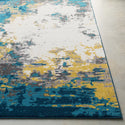 17 Stories Abstract Rug, Blue - Yellow - Beige 5'3