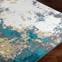 17 Stories Abstract Rug, Blue - Yellow - Beige 5'3