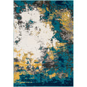 17 Stories Abstract Rug, Blue - Yellow - Beige 5'3