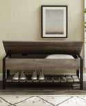 Park City Wood and Metal Bench - Grey Wash