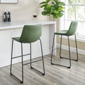 Walker Edison 2-Piece Bar Stools - Set of 2 - Green