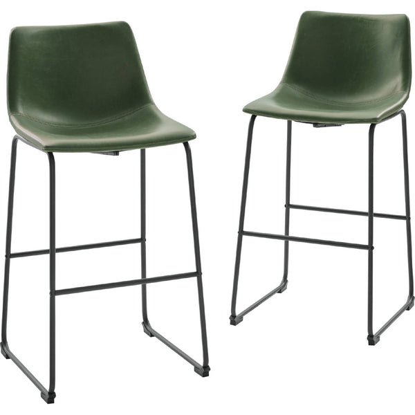 Walker Edison 2-Piece Bar Stools - Set of 2 - Green