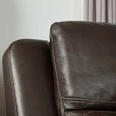 Carey Leather Power Reclining Sofa with Power Headrests