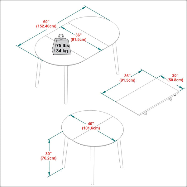 Damsel Mid-Century Extension Dining Table -  Walnut