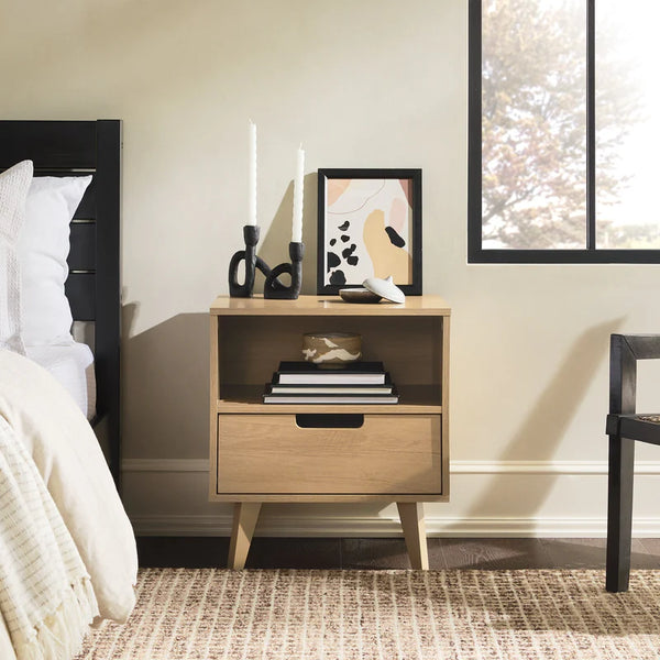 Hans Mid-Century Modern Angle-Leg Nightstand Rivera