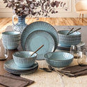 Overandback  16-piece Dinnerware Back to Origin  Set for 4 - Blue