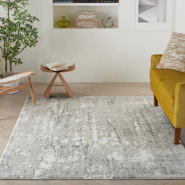 Reclaimed Abstract Area Rug, Grey  8 x 10 (240 cm x 300 cm)