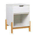 Tanner 1 Drawer Scandi-Minimalist Nightstand - White