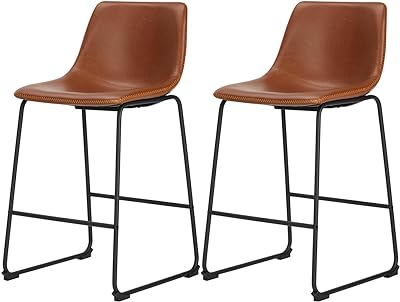 Walker Edison Bar Stools Whiskey Brown - Set of 2