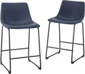 Walker Edison Counter Stools Navy Blue - Set of 2