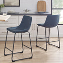 Walker Edison Counter Stools Navy Blue - Set of 2