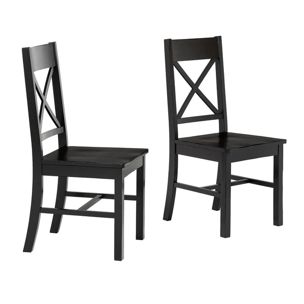 Wood Dining Chairs, Set of 2 - Black