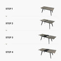 Acanva Expandable Dining Table for 6-8 Seat, Modern Design Carbon Steel Pedestal, French Oak Grey/Black