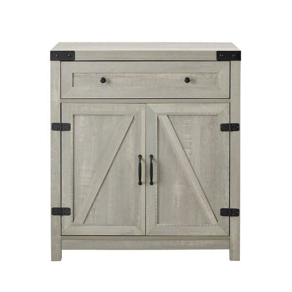 Barn Door Accent Cabinet - Stone Grey