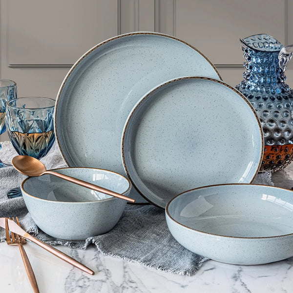 Overandback  16-piece Dinnerware Set for 4 - Blue