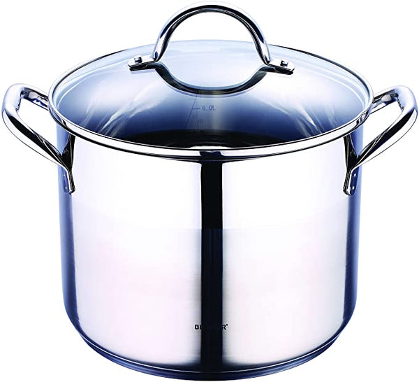 Bergner 16Qt Stainless Steel Stock Pot with Cover 