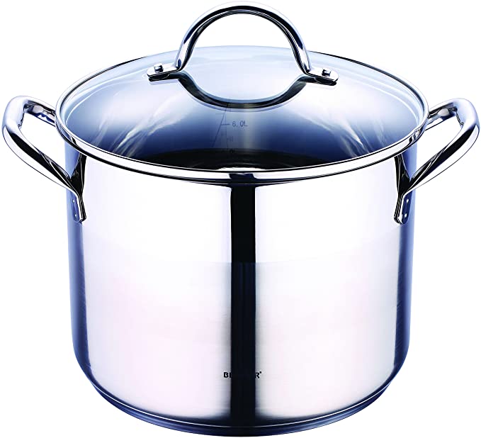 Bergner 16 Quart Stainless Steel Stock Pot with Lid