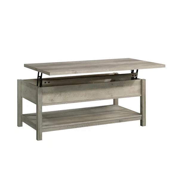 Modern Farmhouse Rectangle Lift-Top Coffee Table, Rustic Gray