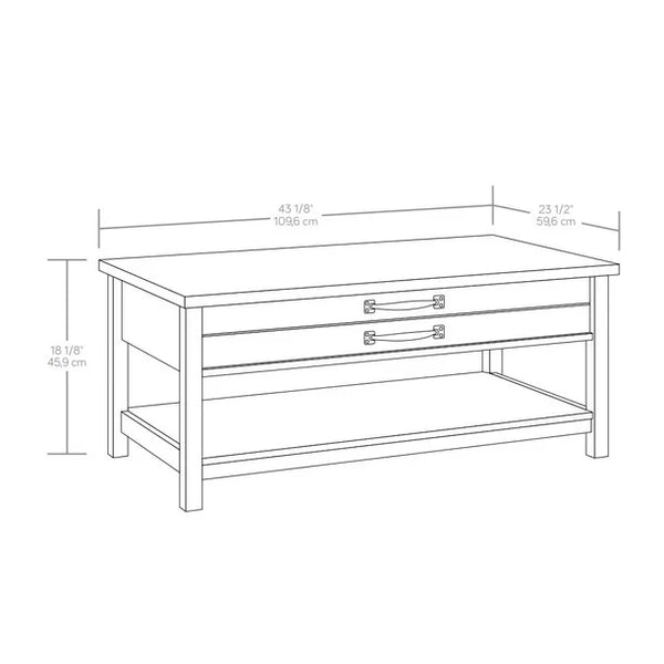 Modern Farmhouse Rectangle Lift-Top Coffee Table, Rustic Gray