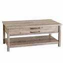 Modern Farmhouse Rectangle Lift-Top Coffee Table, Rustic Gray