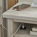 Modern Farmhouse USB Nightstand, Rustic White