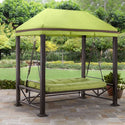 Better Homes & Gardens Sullivan Pointe Gazebo Porch Swing Bed, Seats 3, Green