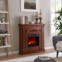Bold Flame 38 inch Wall-Corner Electric Fireplace in Dark Cherry