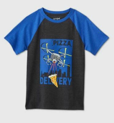 Boys' Short Sleeve Raglan Graphic T-Shirt Black-Blue