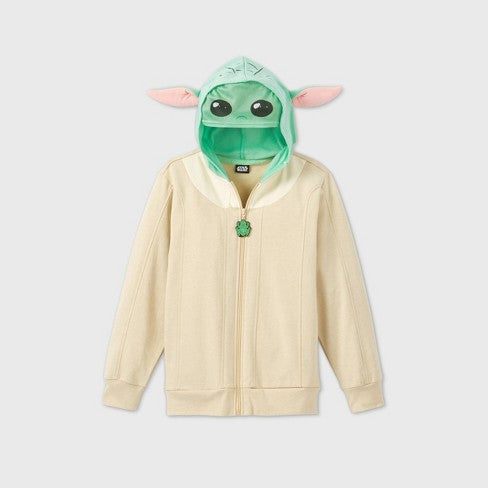 Boys' Star Wars The Mandalorian Baby Yoda Sweatshirt XS - Beige/Green