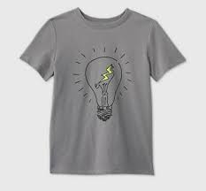 Boy's Short Sleeve T-Shirt Light Bulb