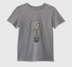 Boy's Short Sleeve T-Shirt Light Bulb (4-5)