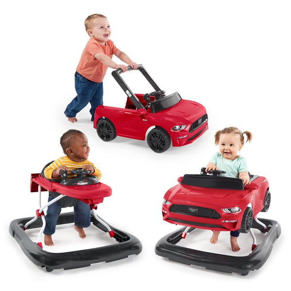 Bright Starts Ford Mustang Ways to Play 4-in-1 Baby Activity Push Walker - Red