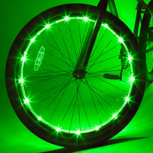 Brightz Wheel LED Bicycle Wheel Accessory Light, Green, for 1 Wheel