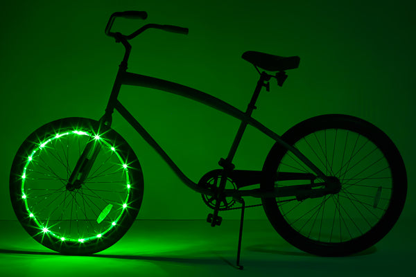 Brightz Wheel LED Bicycle Wheel Accessory Light, Green, for 1 Wheel