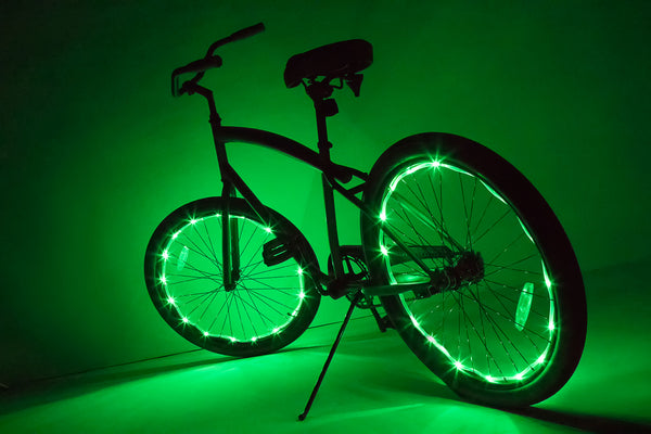 Brightz Wheel LED Bicycle Wheel Accessory Light, Green, for 1 Wheel