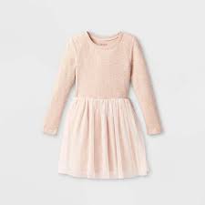 Cat & Jack oatmeal dress long sleeve (12 months)