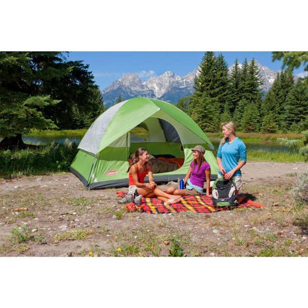 Coleman Sundome 6 Person 10 x 10 Feet 2-Pole Camping Tent, Green