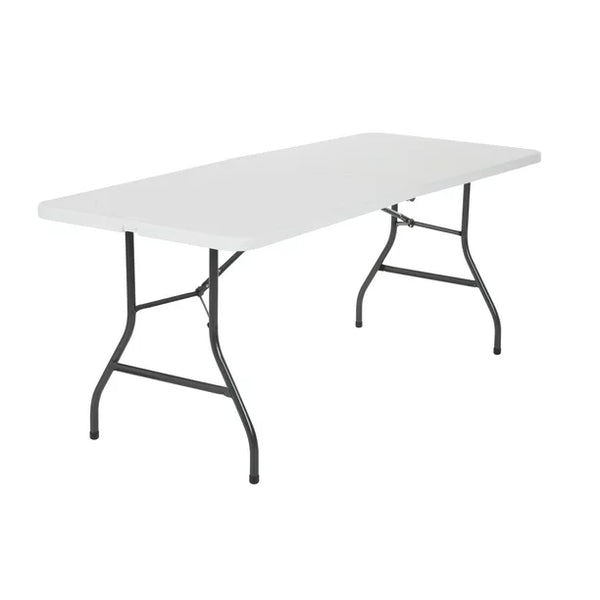 6 Foot Centerfold Folding Table, White