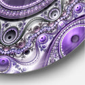 Designart 'Purple Fractal Pattern with Circles ' Modern Wall Clock