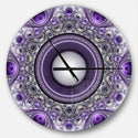 Designart 'Purple Fractal Pattern with Circles ' Modern Wall Clock