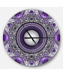 Designart 'Purple Fractal Pattern with Circles ' Modern Wall Clock