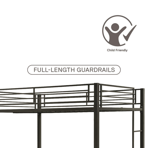 Dhp Full Over Full Metal Bunk Bed With Ladder  For Kids