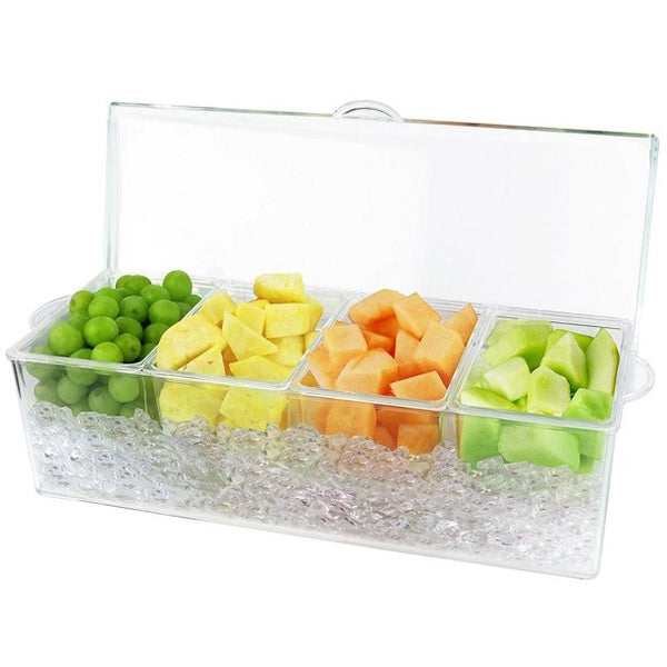 Estilo 4 Section Condiment on Ice, Clear