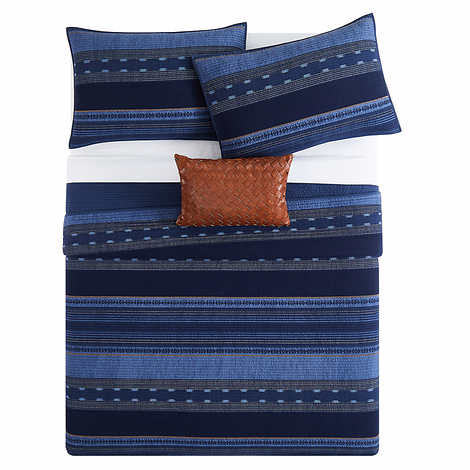 FRYE 4-piece Quilt Set - Queen size - blue