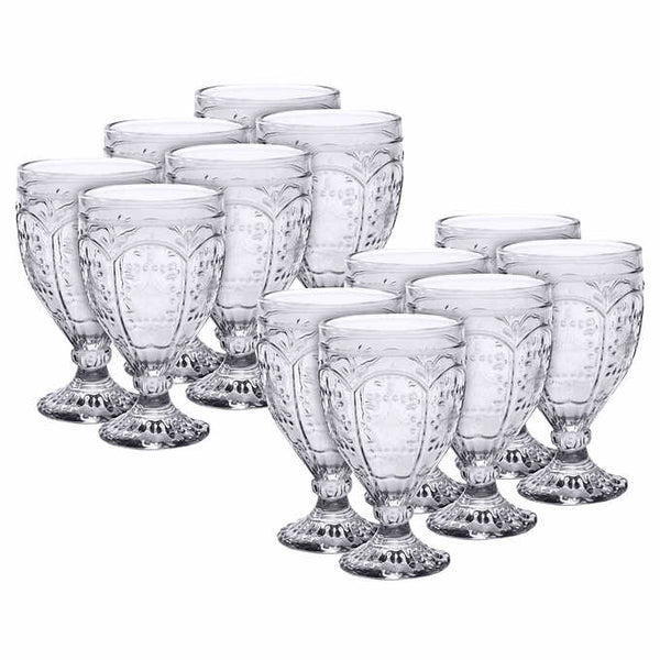 Fitz & Floyd Trestle Glassware Goblets, 12-piece Set - grey