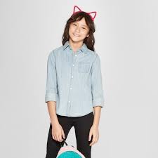 Girl's Long Sleeve Button Shirt (6)