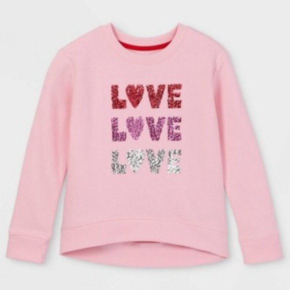 Girl's Sweater Love Pink (10-12)